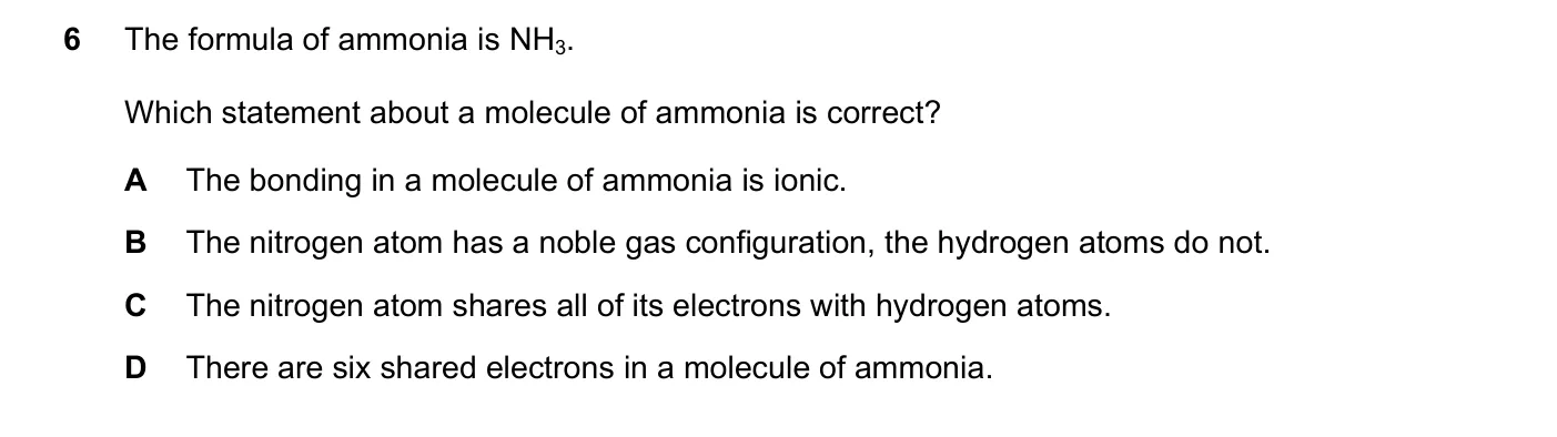 Question 6, November 2018, 0620 Paper 23
