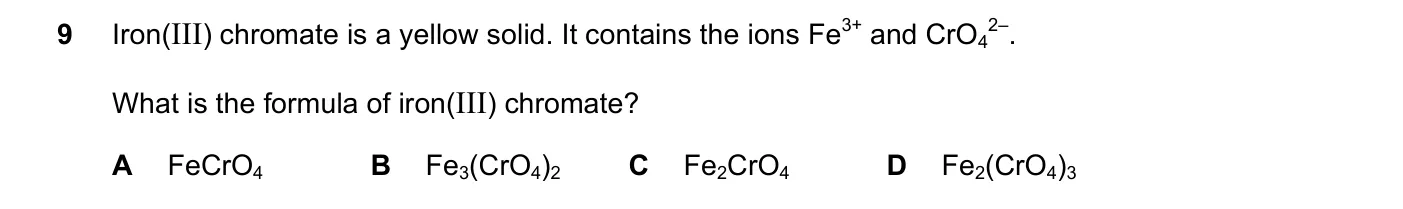 Question 9, November 2018, 0620 Paper 23