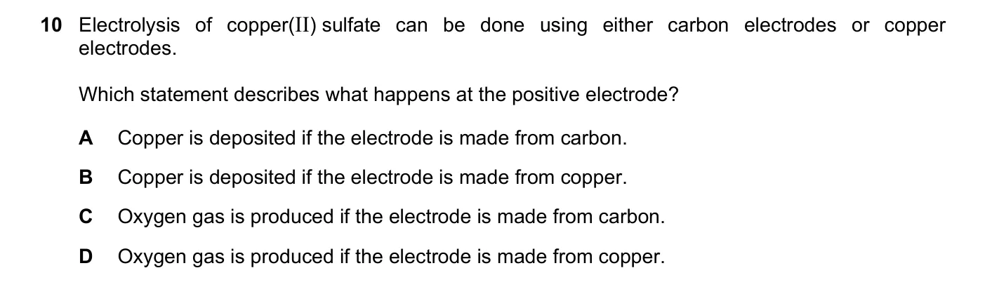 Question 10, November 2018, 0620 Paper 23