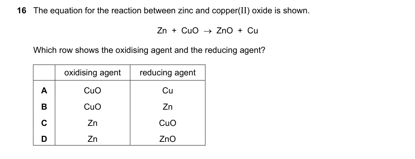 Question 16, November 2018, 0620 Paper 23