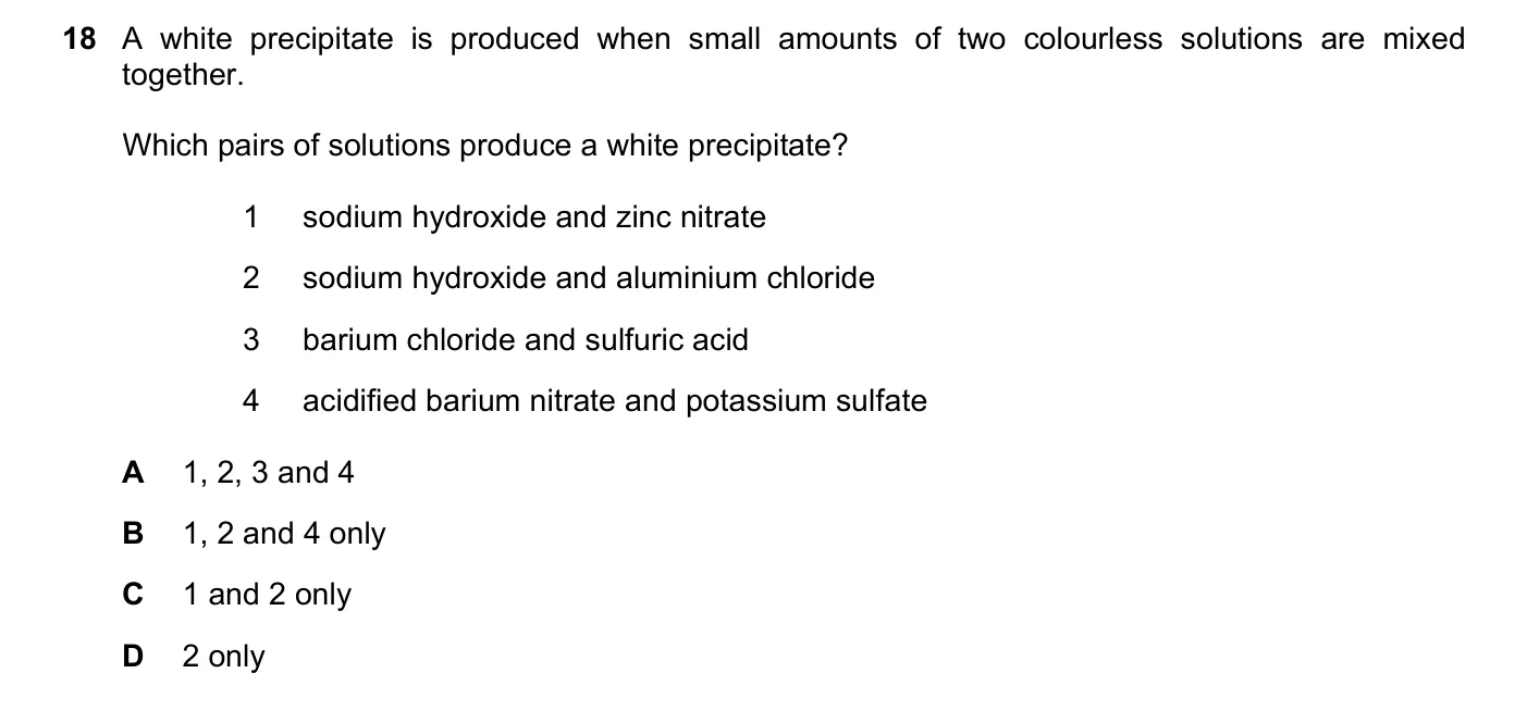 Question 18, November 2018, 0620 Paper 23