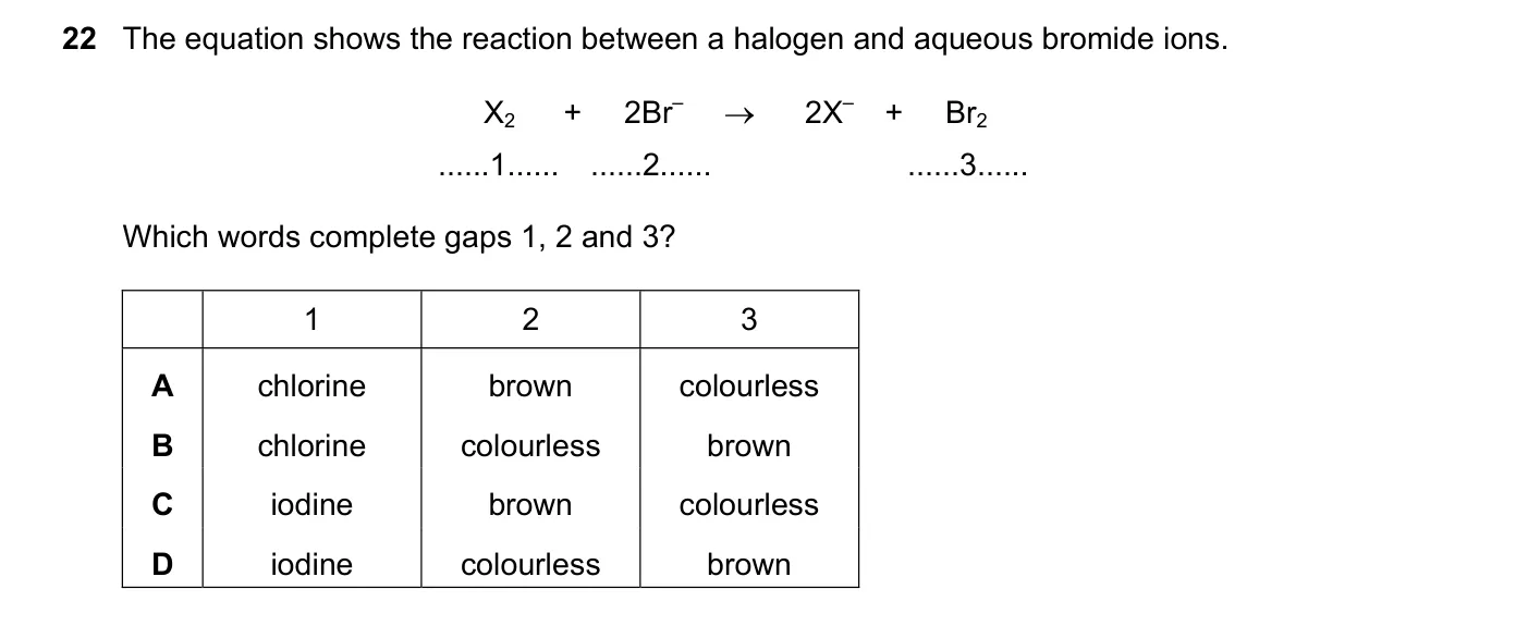 Question 22, November 2018, 0620 Paper 23