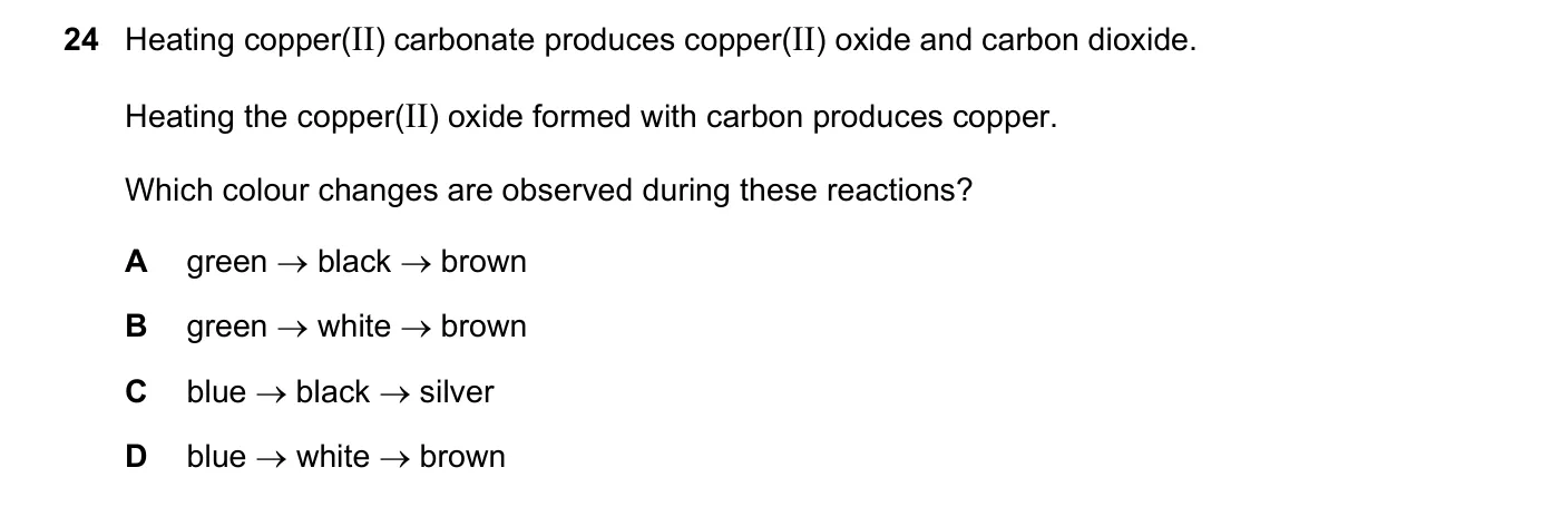 Question 24, November 2018, 0620 Paper 23