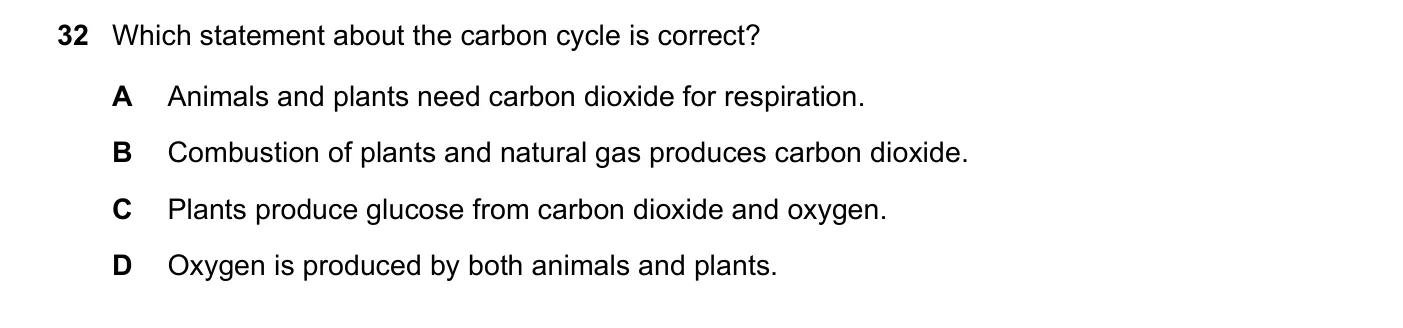 Question 32, November 2018, 0620 Paper 23