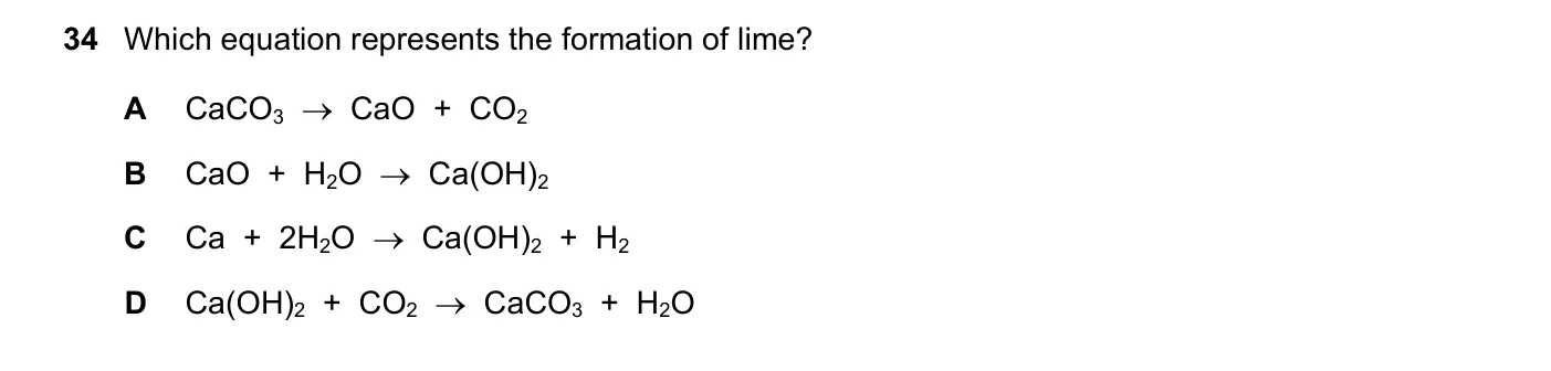 Question 34, November 2018, 0620 Paper 23