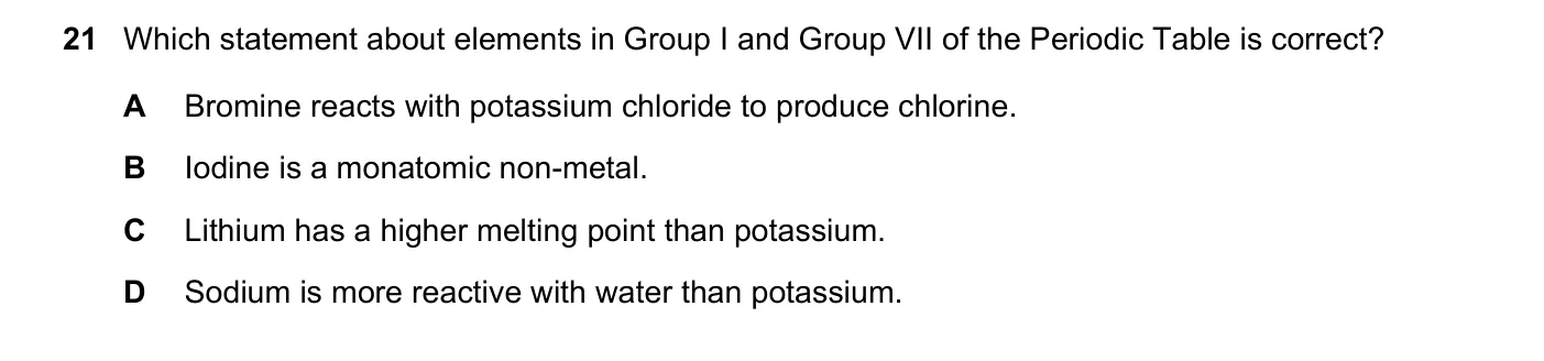 Question 21, June 2019, 0620 Paper 21