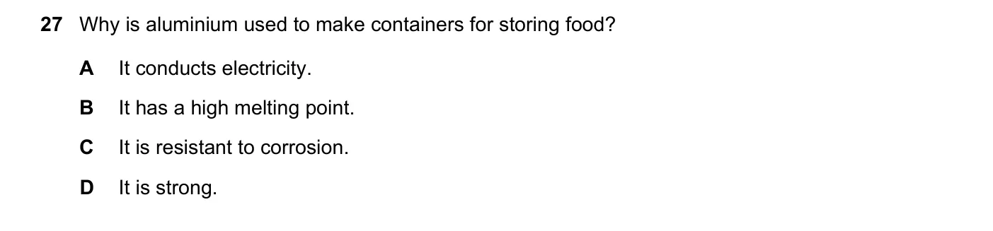 Question 27, June 2019, 0620 Paper 21
