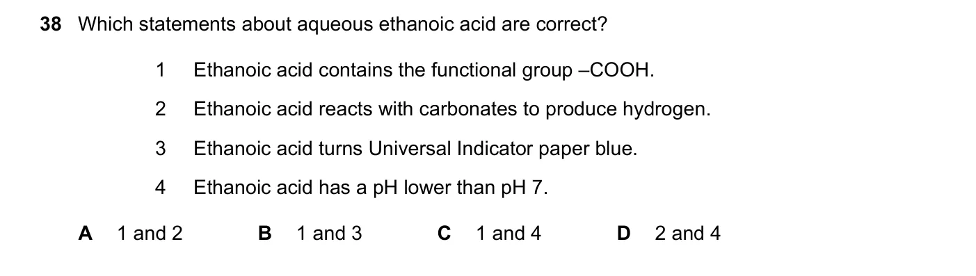 Question 38, June 2019, 0620 Paper 21