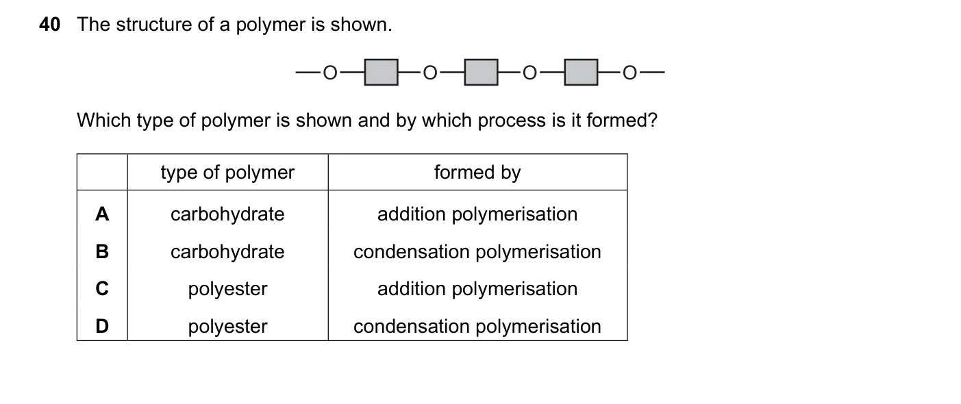 Question 40, June 2019, 0620 Paper 21