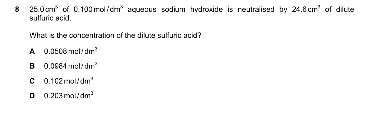 Question 8, June 2019, 0620 Paper 22