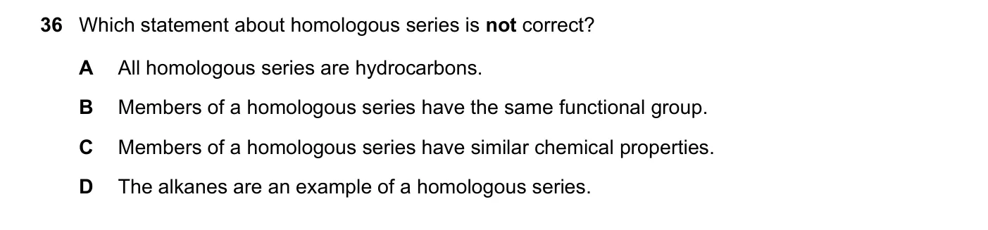 Question 36, June 2019, 0620 Paper 22