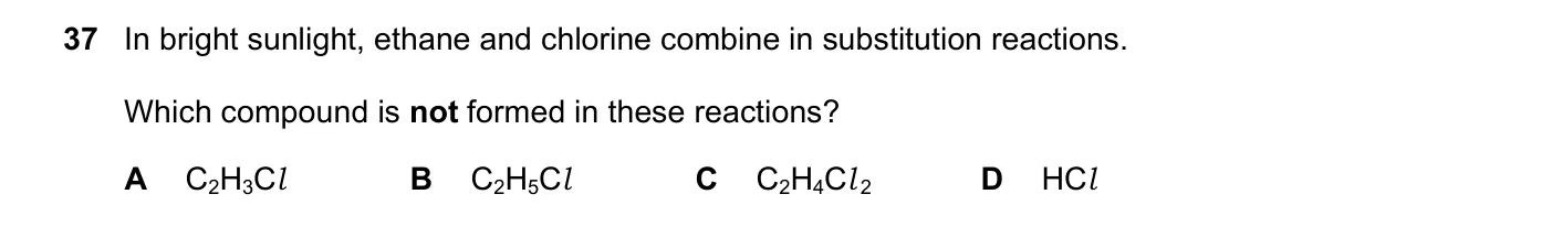 Question 37, June 2019, 0620 Paper 22
