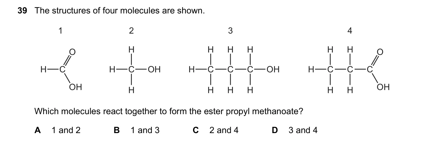 Question 39, June 2019, 0620 Paper 22