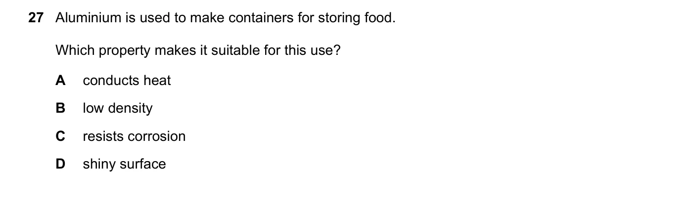 Question 27, June 2019, 0620 Paper 23