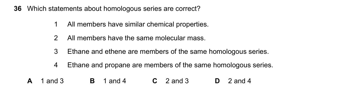Question 36, June 2019, 0620 Paper 23