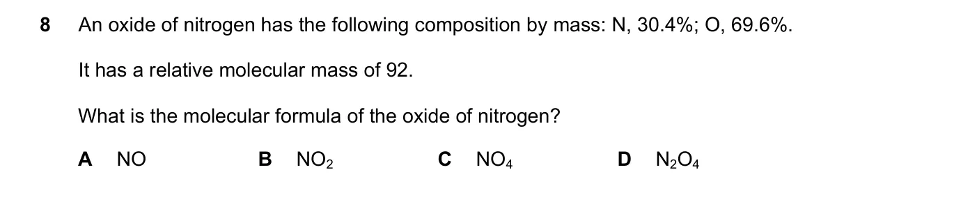 Question 8, March 2019, 0620 Paper 22