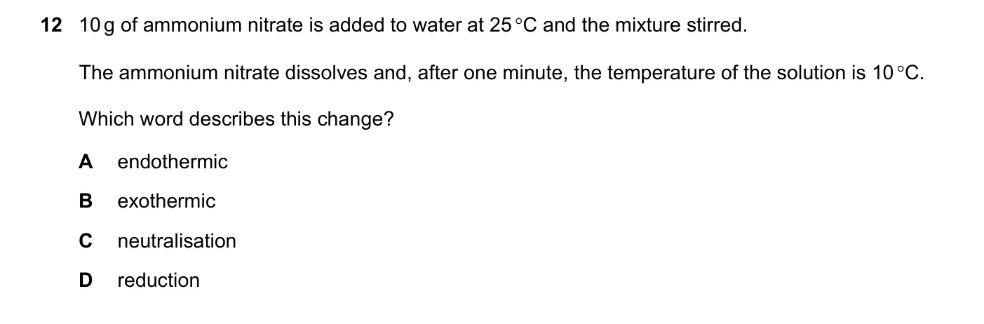 Question 12, March 2019, 0620 Paper 22