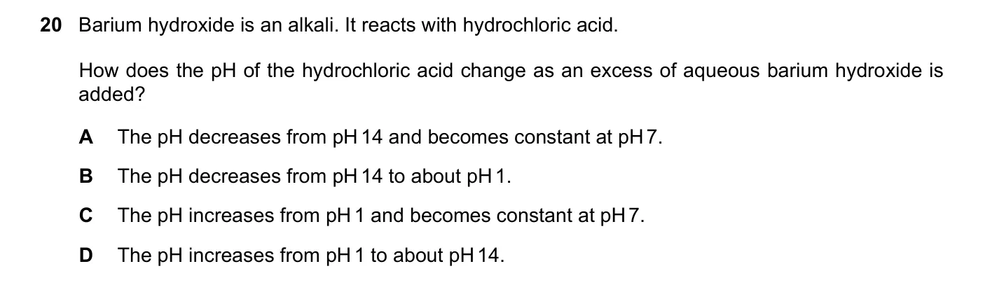 Question 20, March 2019, 0620 Paper 22