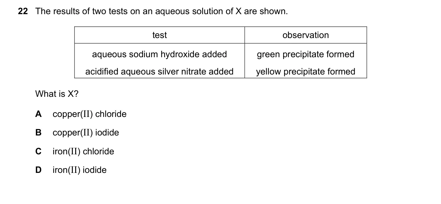 Question 22, March 2019, 0620 Paper 22