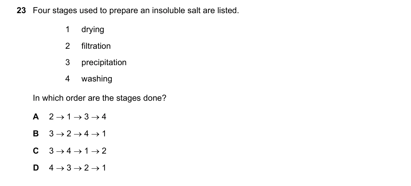 Question 23, March 2019, 0620 Paper 22