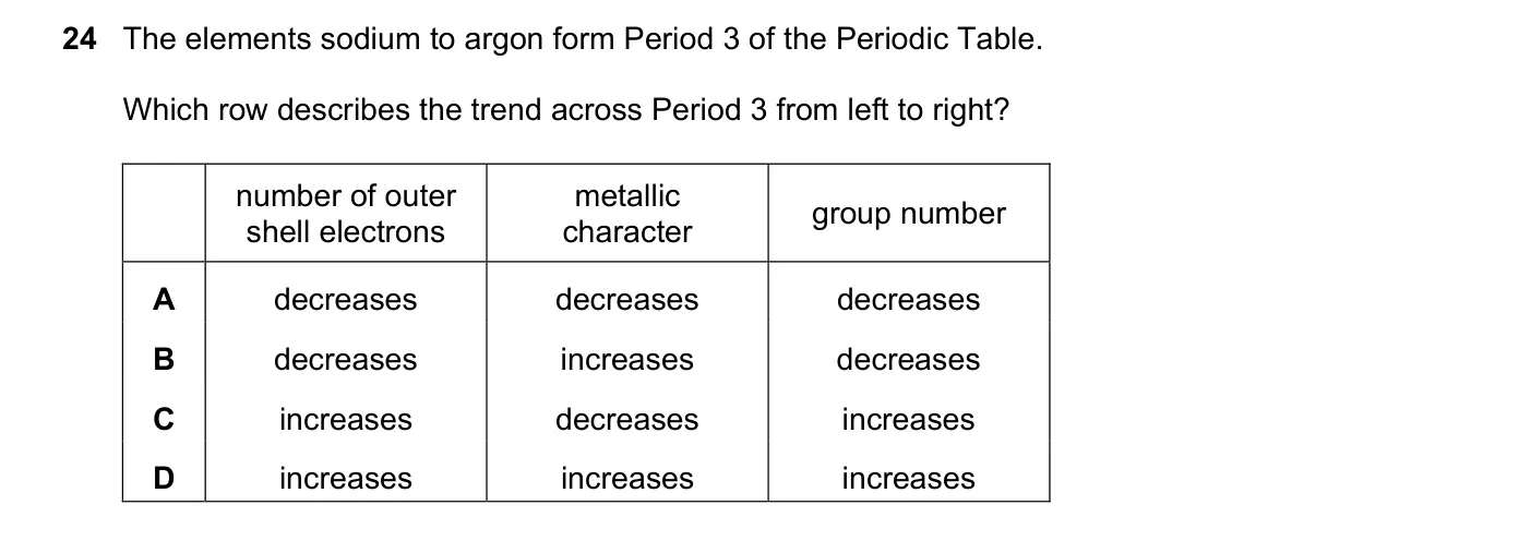 Question 24, March 2019, 0620 Paper 22