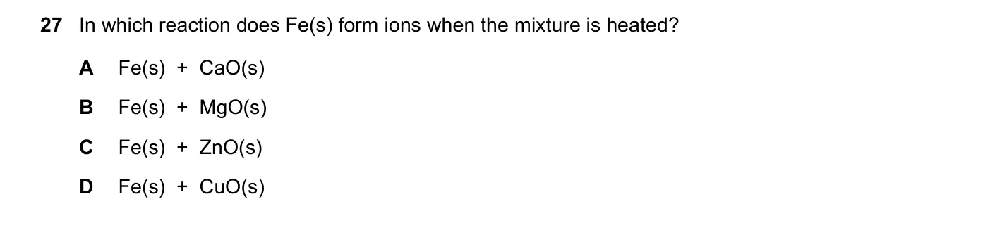 Question 27, March 2019, 0620 Paper 22