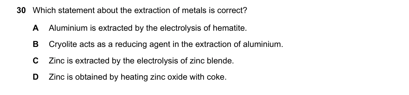 Question 30, March 2019, 0620 Paper 22