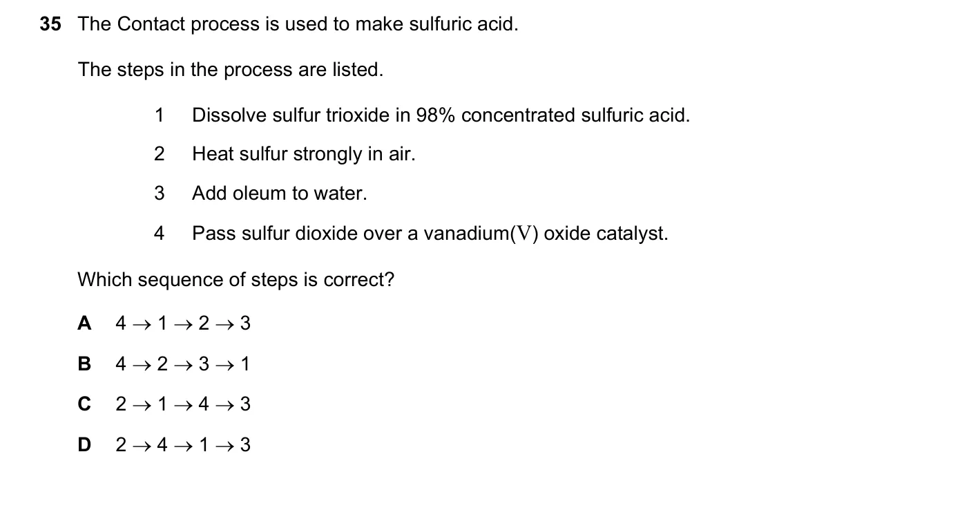 Question 35, March 2019, 0620 Paper 22