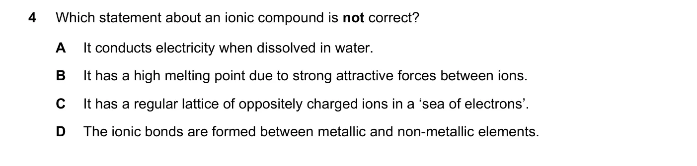 Question 4, November 2019, 0620 Paper 21