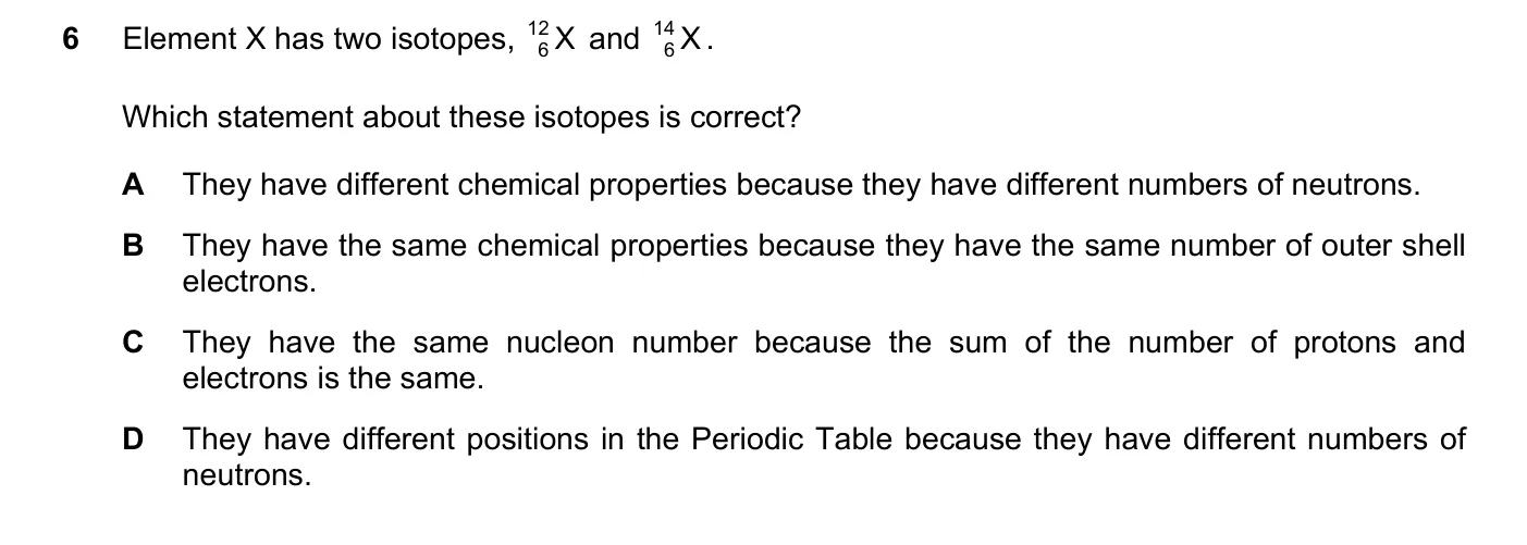 Question 6, November 2019, 0620 Paper 21