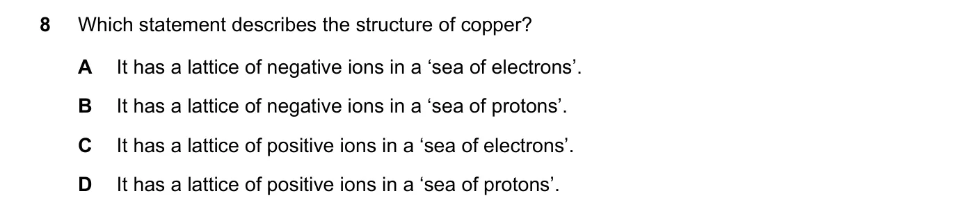 Question 8, November 2019, 0620 Paper 21