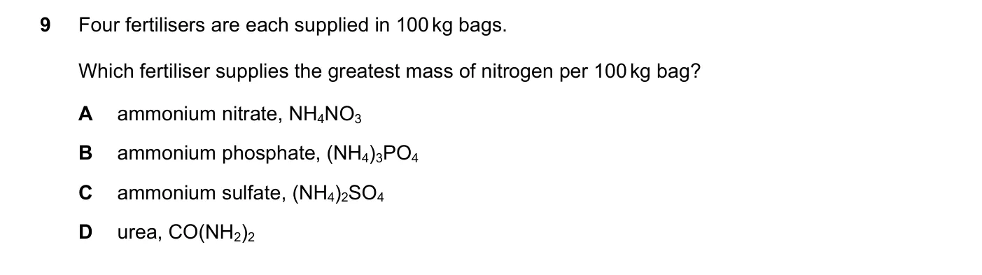 Question 9, November 2019, 0620 Paper 21