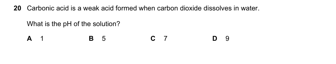 Question 20, November 2019, 0620 Paper 21