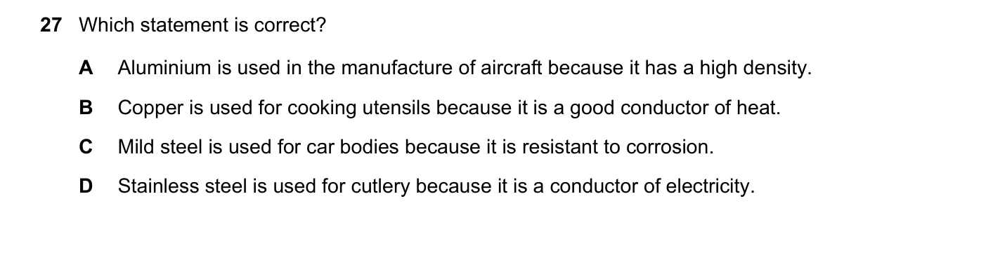 Question 27, November 2019, 0620 Paper 21