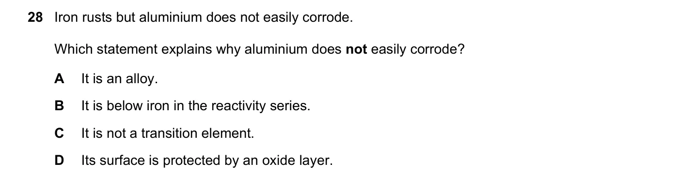 Question 28, November 2019, 0620 Paper 21