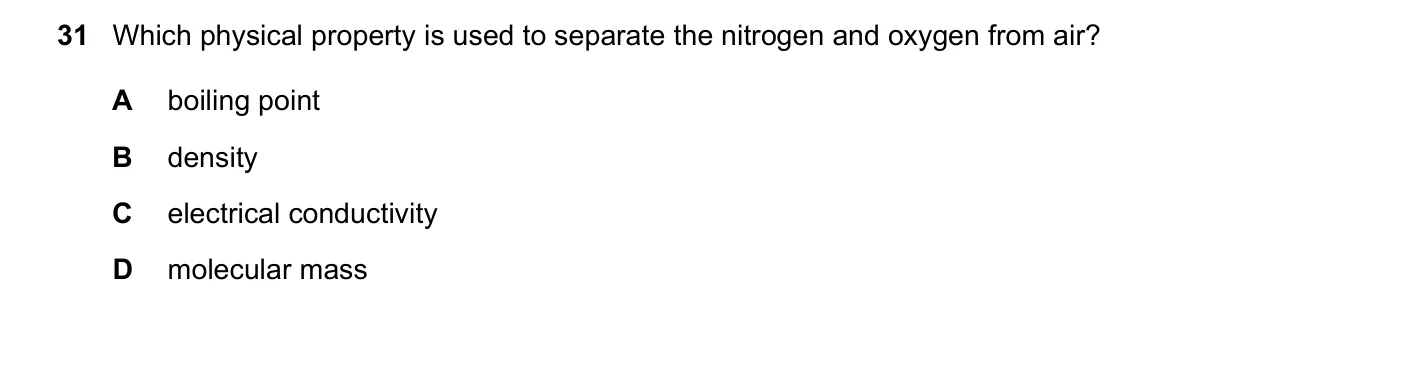 Question 31, November 2019, 0620 Paper 21