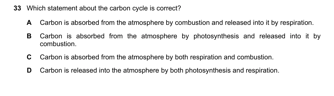 Question 33, November 2019, 0620 Paper 21