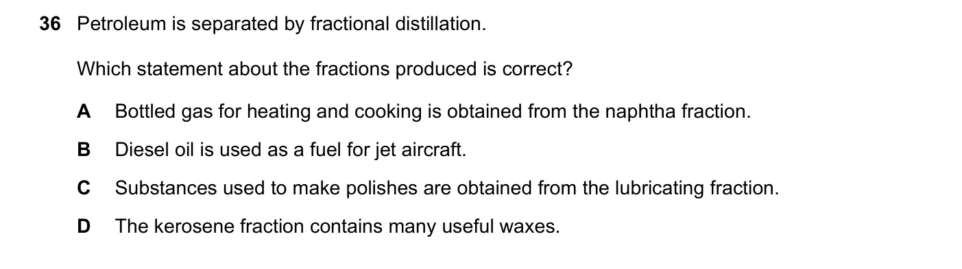 Question 36, November 2019, 0620 Paper 21
