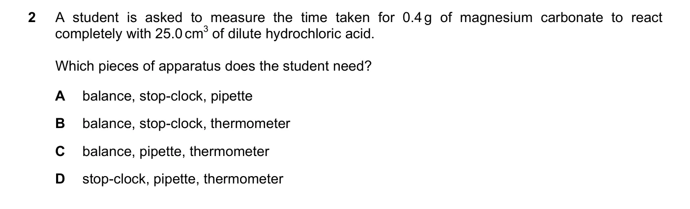 Question 2, November 2019, 0620 Paper 22