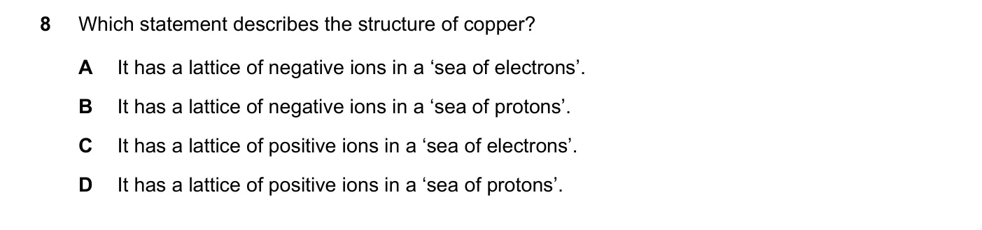 Question 8, November 2019, 0620 Paper 22