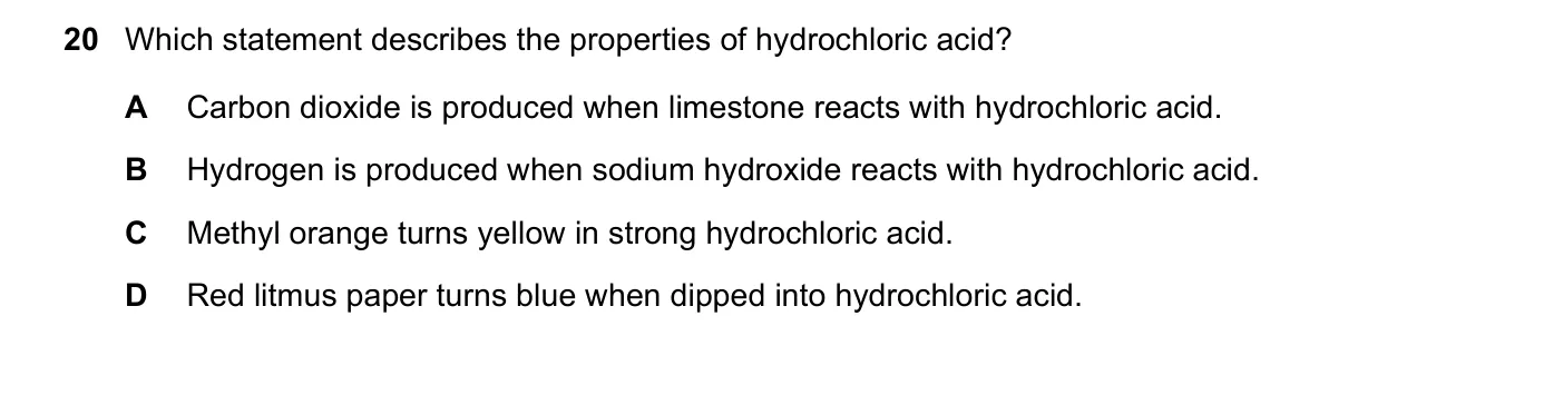 Question 20, November 2019, 0620 Paper 22