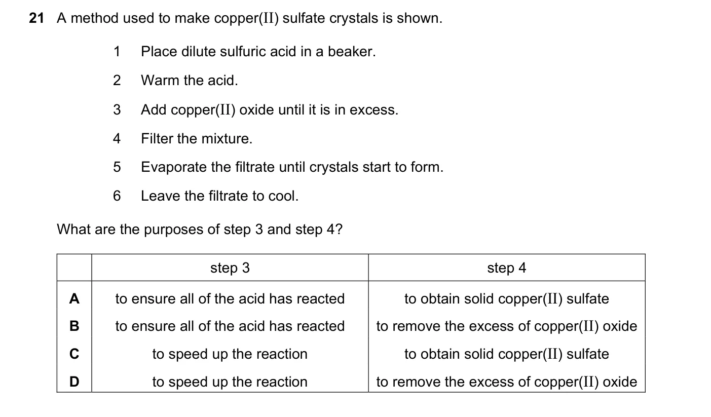 Question 21, November 2019, 0620 Paper 22