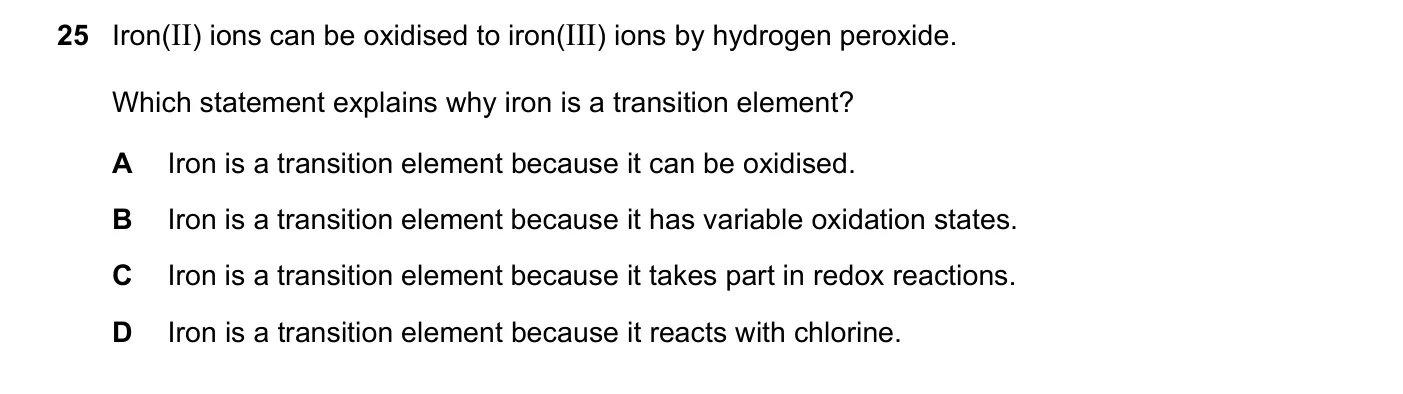 Question 25, November 2019, 0620 Paper 22
