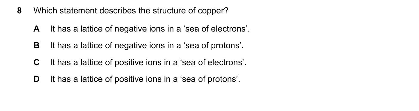Question 8, November 2019, 0620 Paper 23