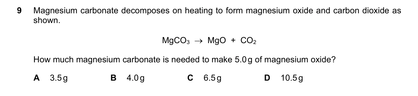 Question 9, November 2019, 0620 Paper 23