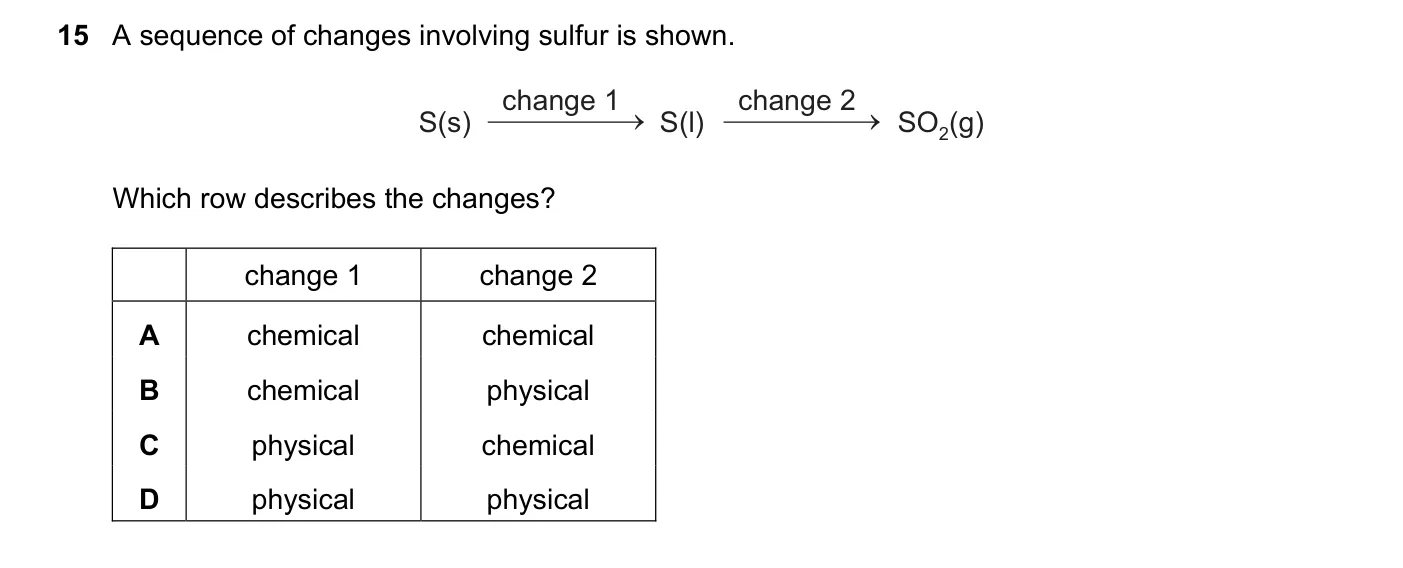 Question 15, November 2019, 0620 Paper 23