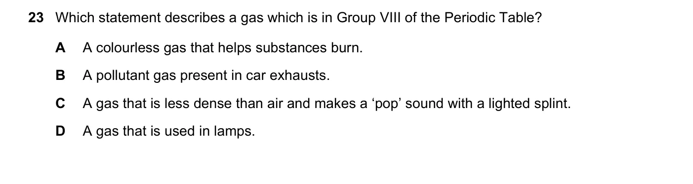 Question 23, November 2019, 0620 Paper 23