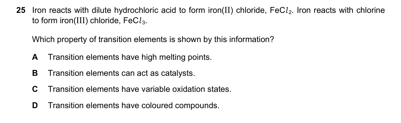 Question 25, November 2019, 0620 Paper 23