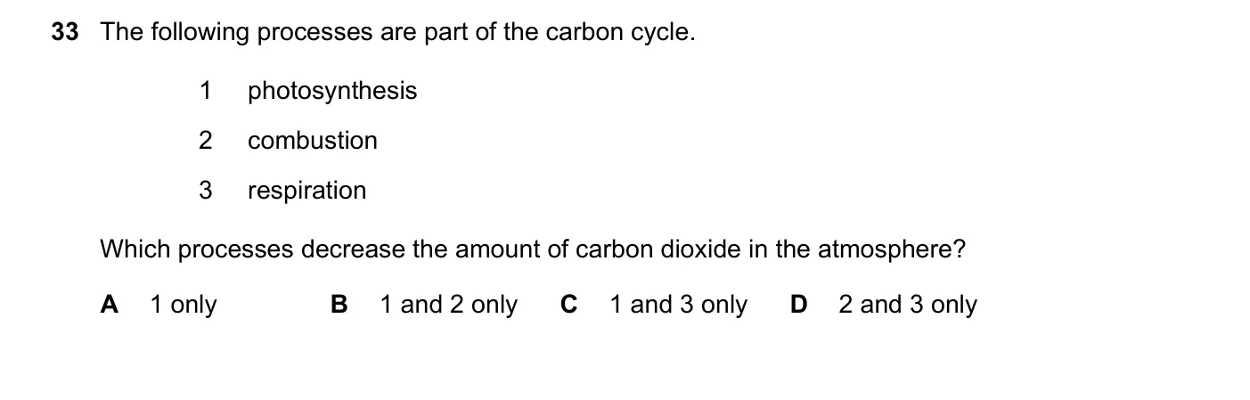 Question 33, November 2019, 0620 Paper 23
