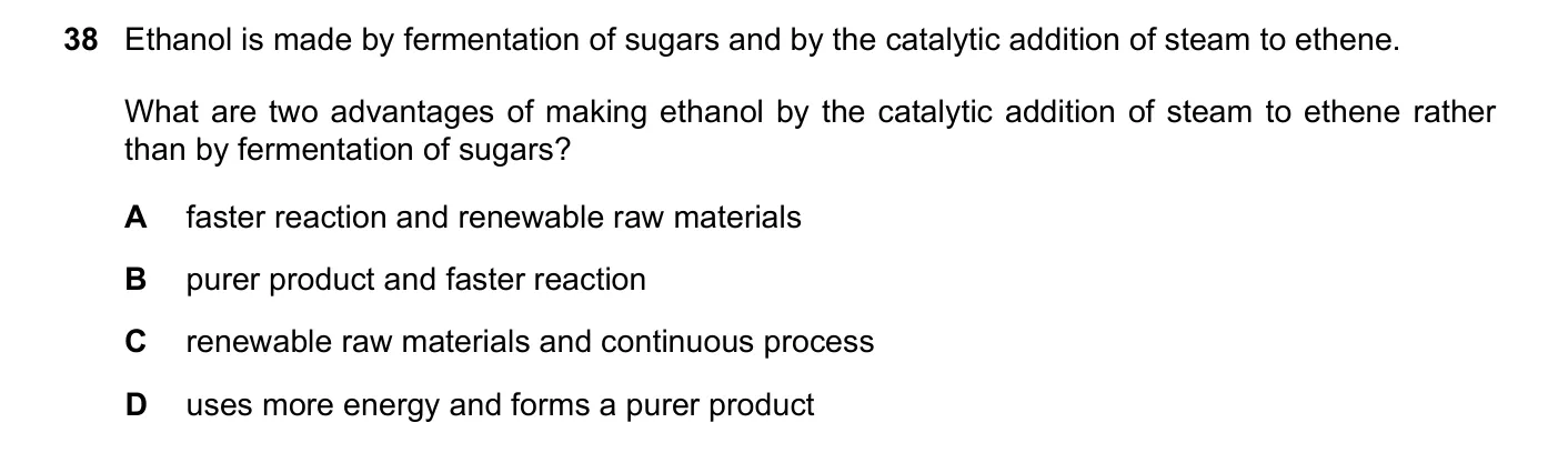 Question 38, November 2019, 0620 Paper 23
